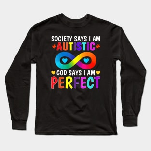 Acceptance Of Autism Infinity Autistic Pride Neurodiversity Long Sleeve T-Shirt